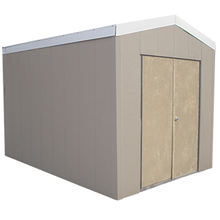 Textured wall panel shed