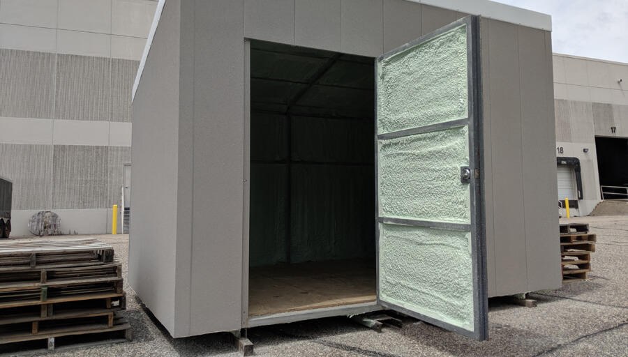 Steel Panel Shed - Spray Foam Insulation - Strukturoc, Inc.